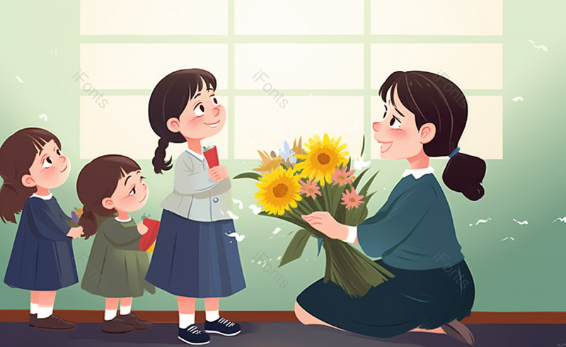 送老师礼物插画教师节背景图,插画/手绘图,插画/手绘图库,插画/手绘图下载,插画/手绘